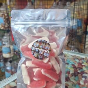 pink white milkshake bottles