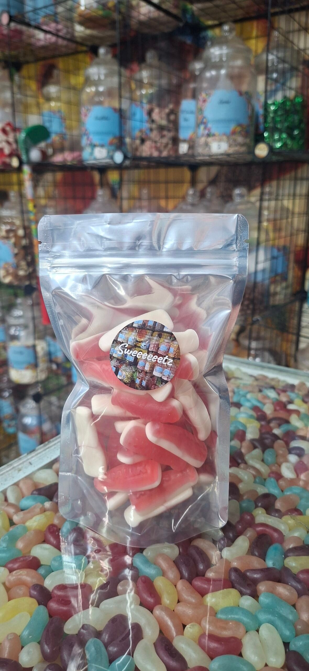 pink white milkshake bottles