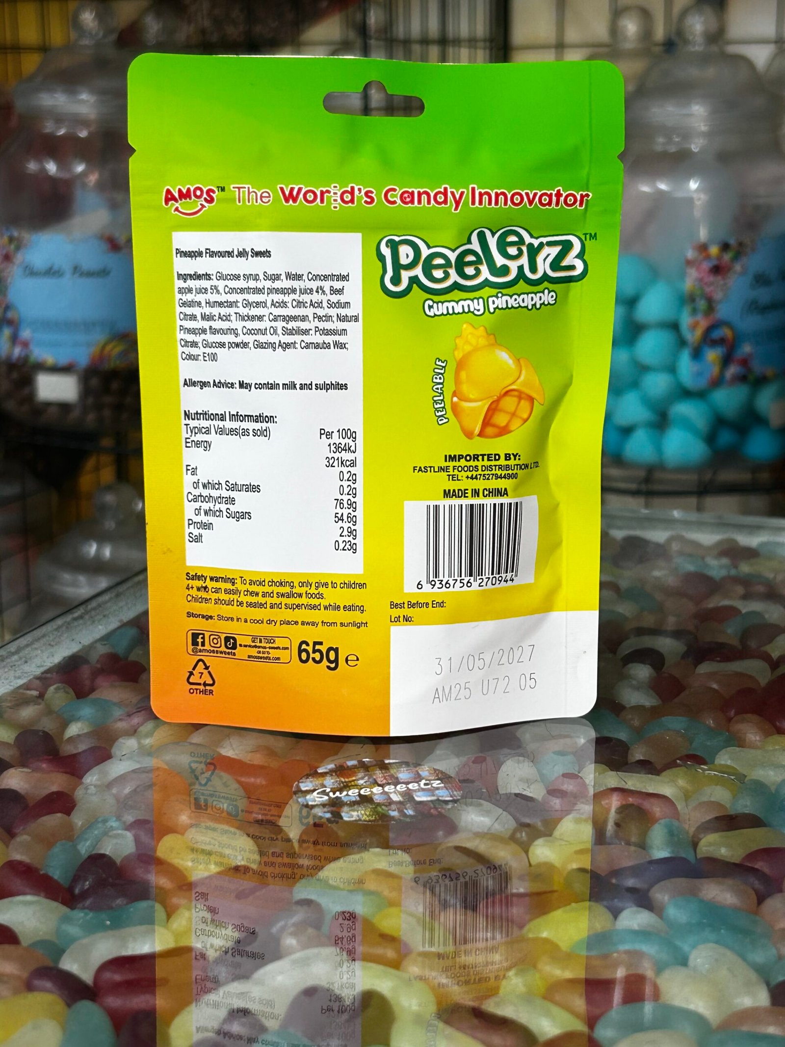 Amos Peelerz Gummy Pineapple- 65g - Image 2